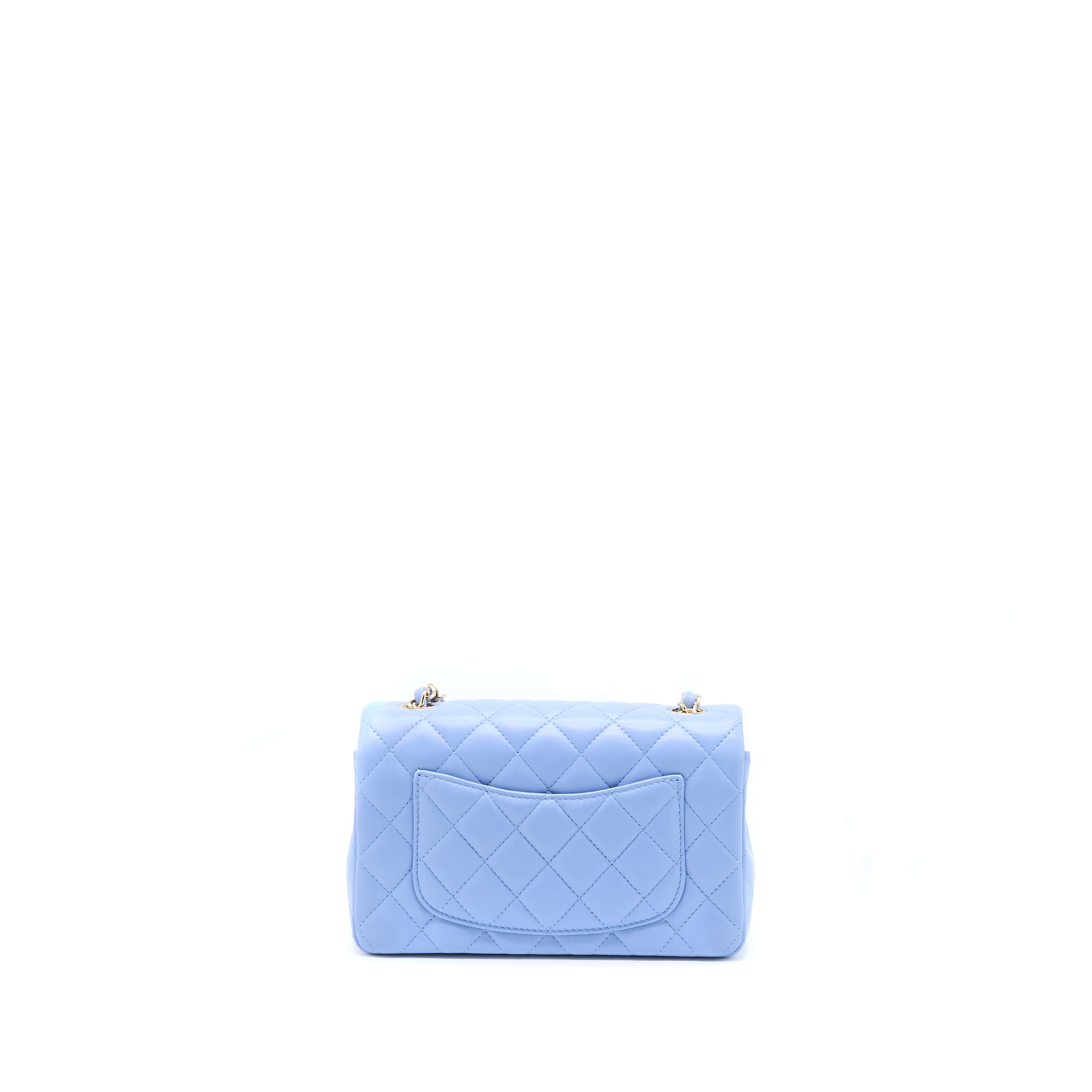 Chanel Mini Rectangular Flap Bag Lambskin Blue L
