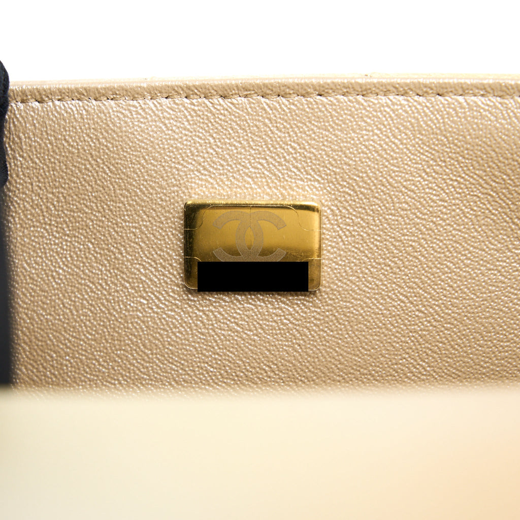 Chanel 22C MIni Rectangular Flag Bag Goatskin Ombre Beige Brushed  (Microchip)