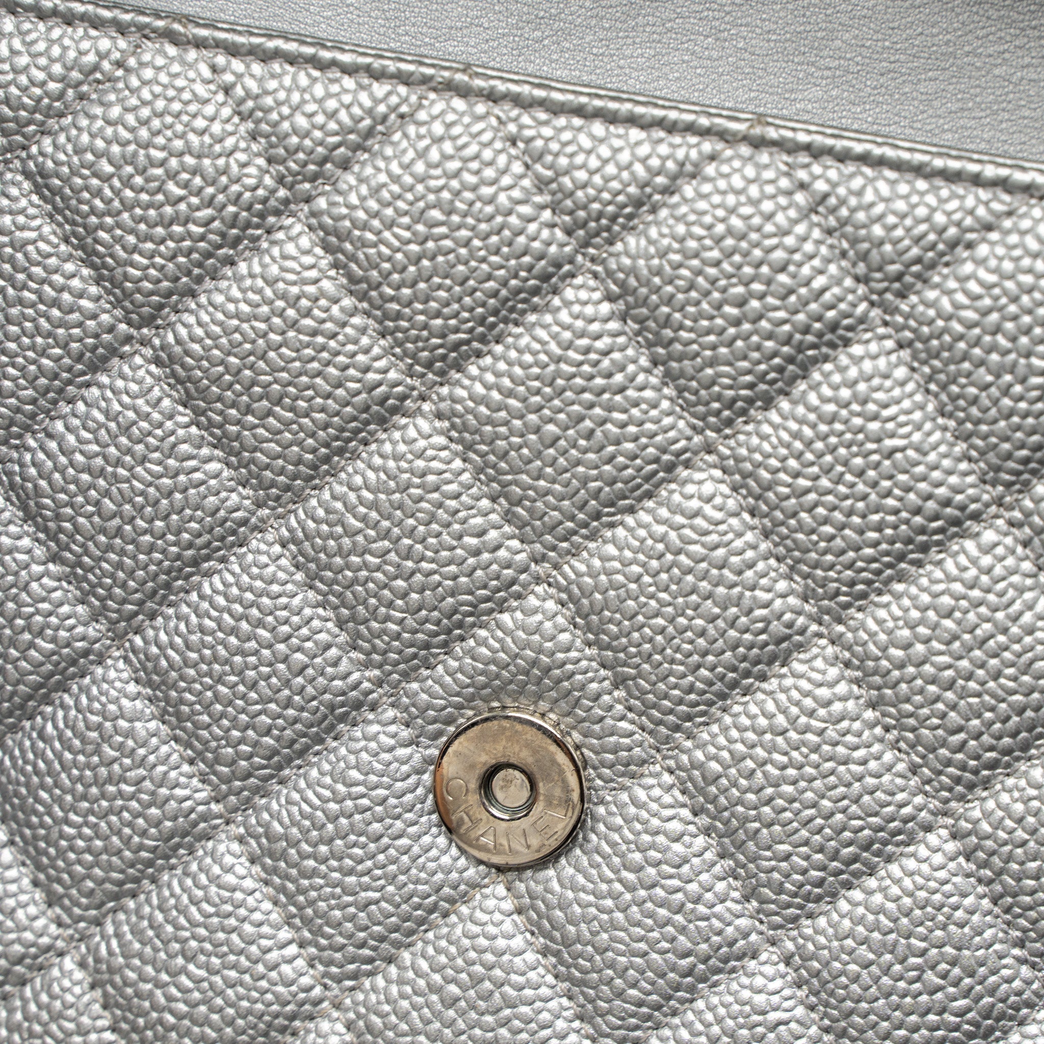 Chanel Filigree Flap Bag Caviar Silver