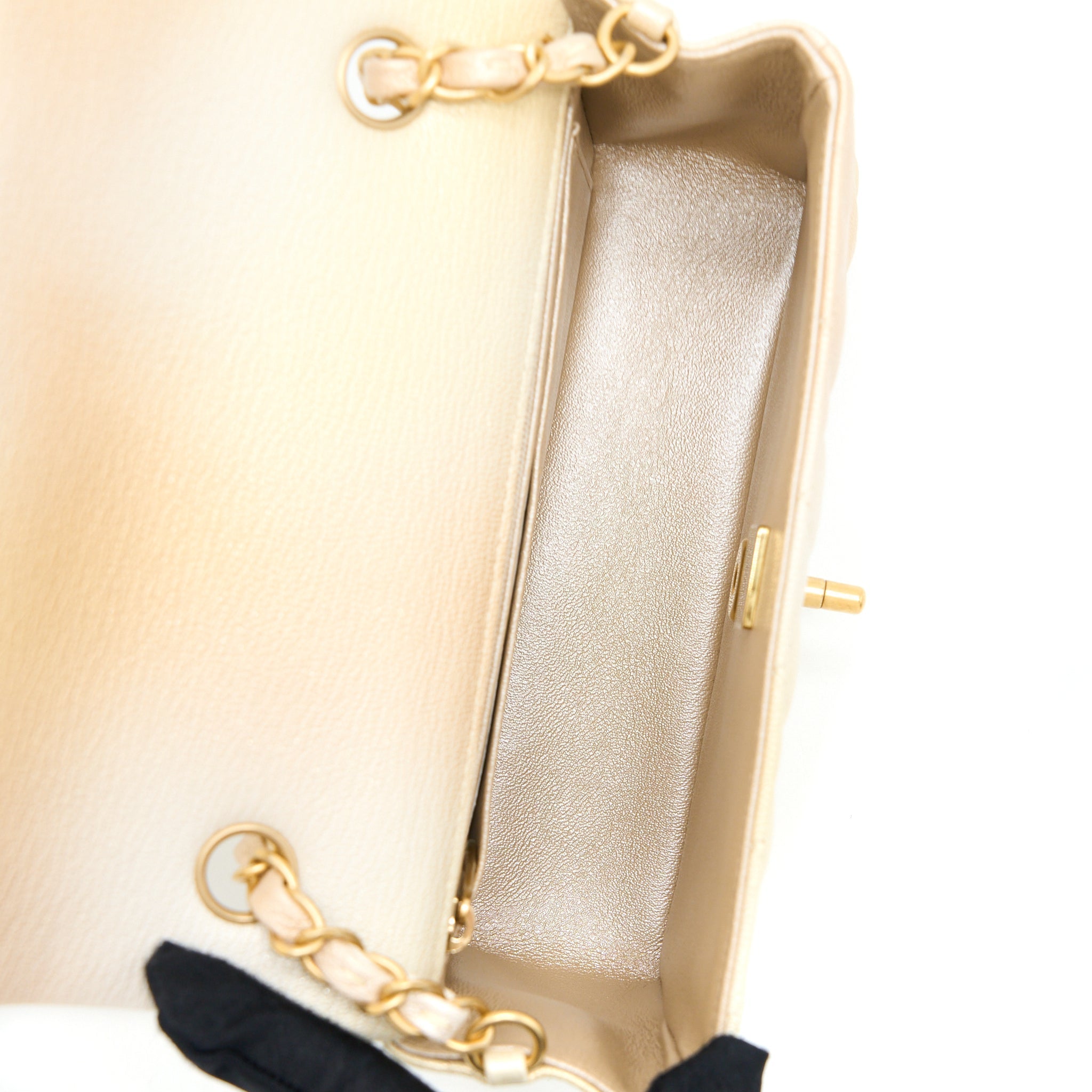 Chanel 22C MIni Rectangular Flag Bag Goatskin Ombre Beige Brushed  (Microchip)