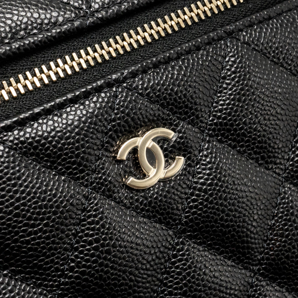 Chanel CC Top Handle Vanity Bag Caviar Black L (Microchip)