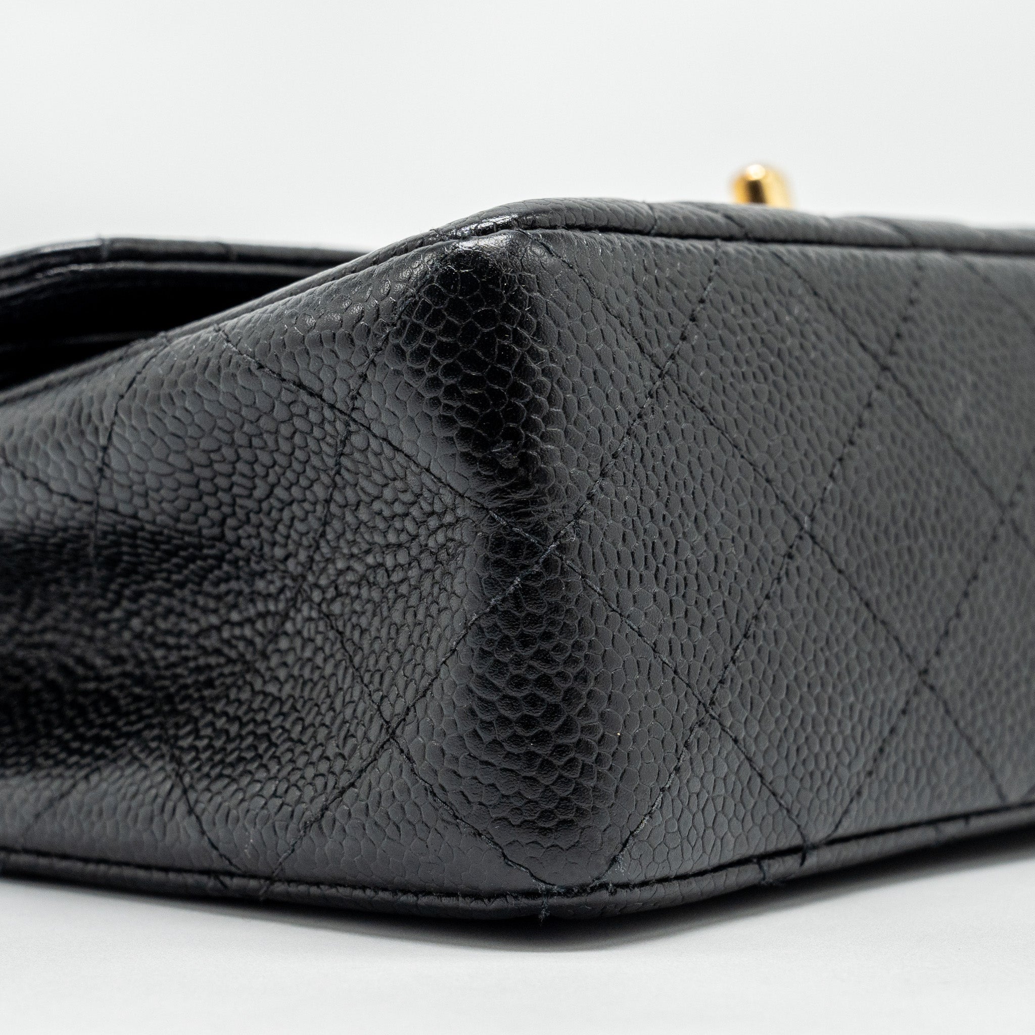Chanel vintage small Classic double flap bag caviar black