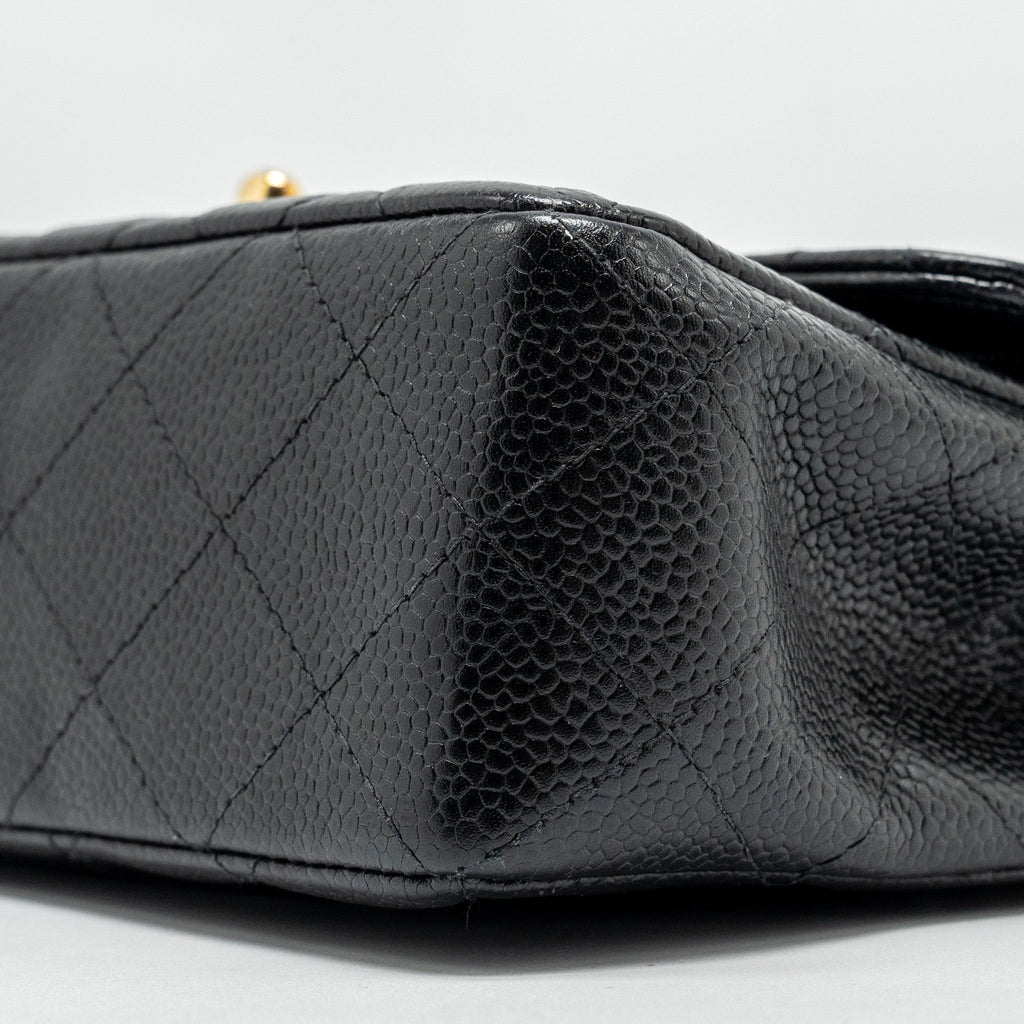 Chanel vintage small Classic double flap bag caviar black