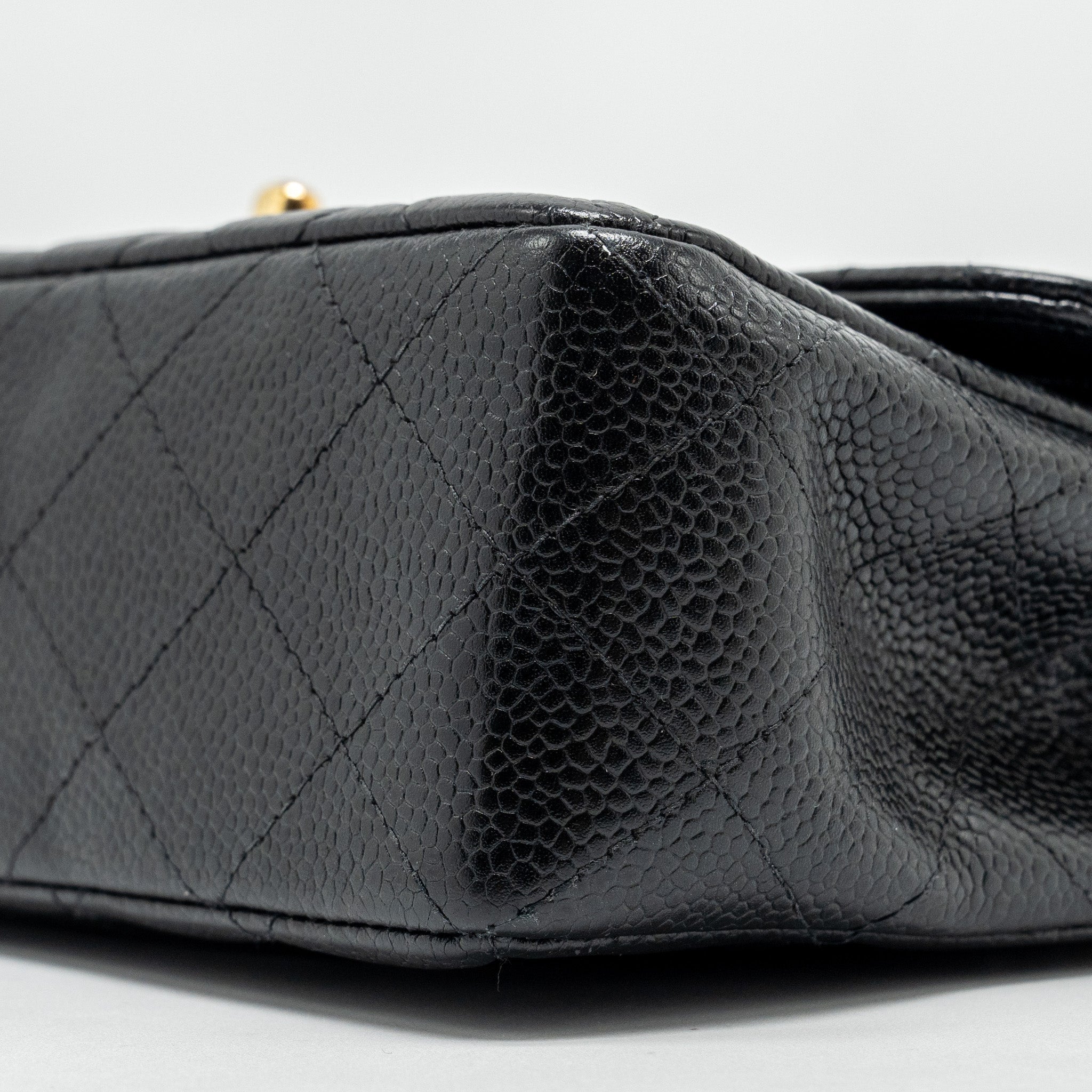 Chanel vintage small Classic double flap bag caviar black