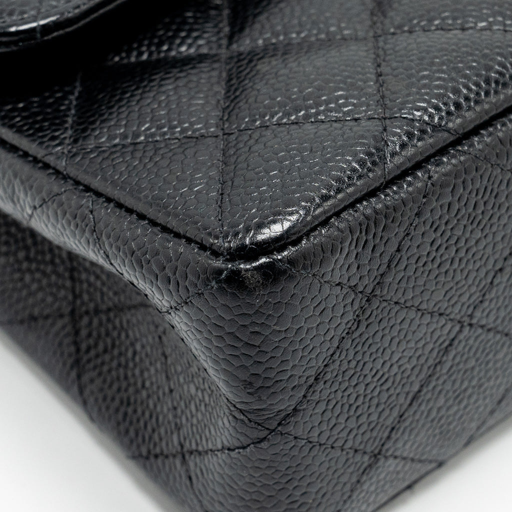Chanel vintage small Classic double flap bag caviar black