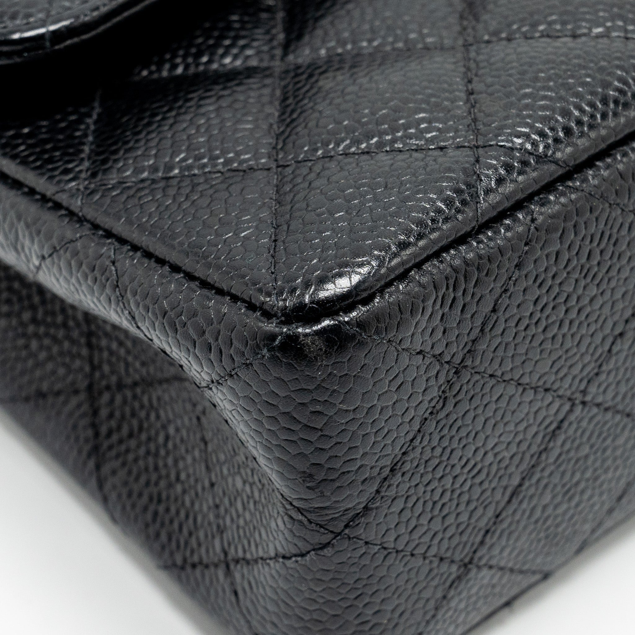 Chanel vintage small Classic double flap bag caviar black