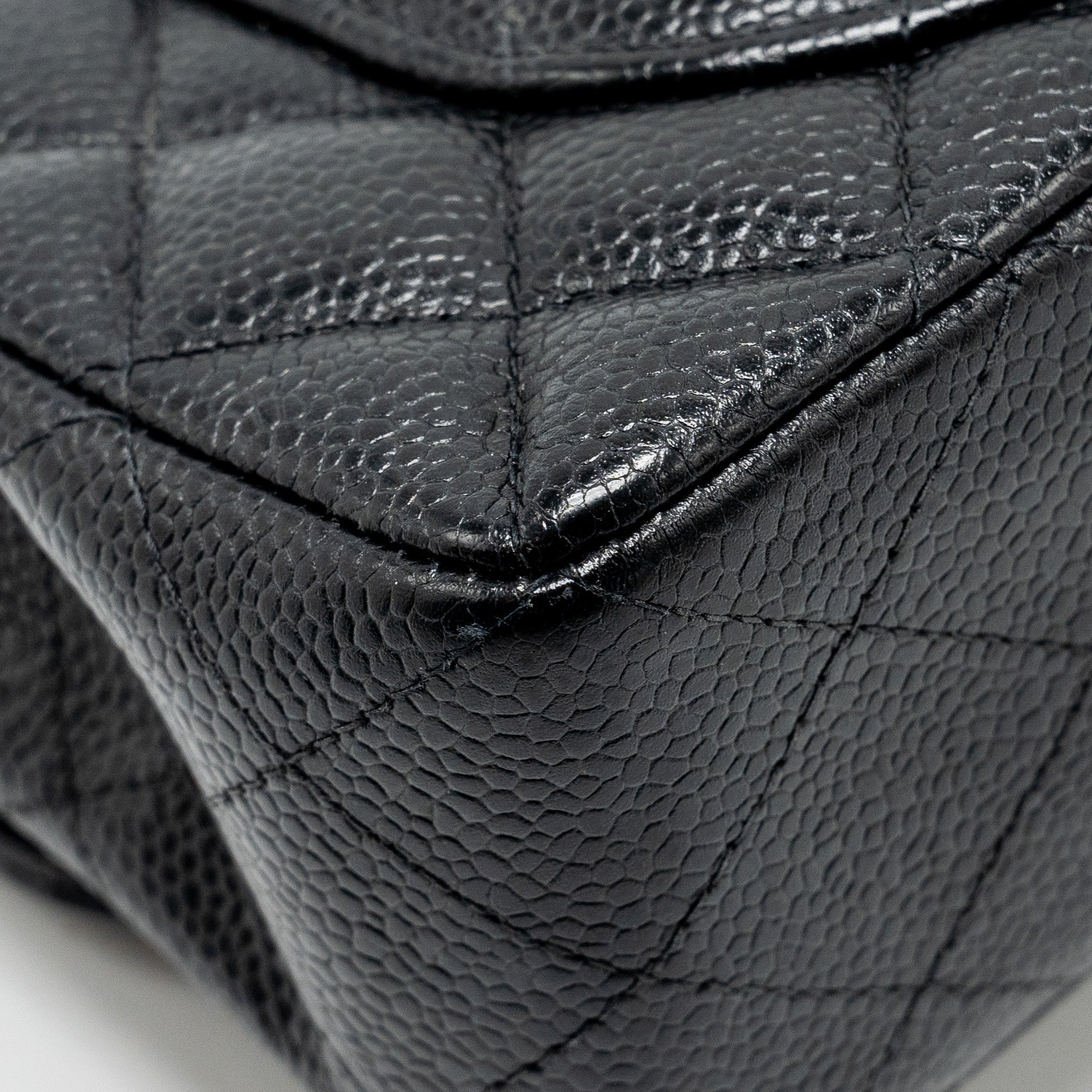 Chanel vintage small Classic double flap bag caviar black