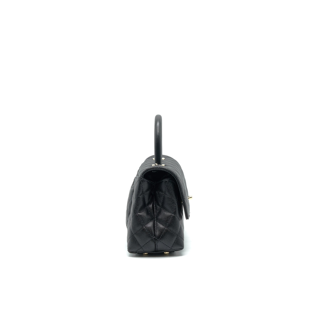 Chanel 21K Small Coco Handle 24cm Caviar Black L