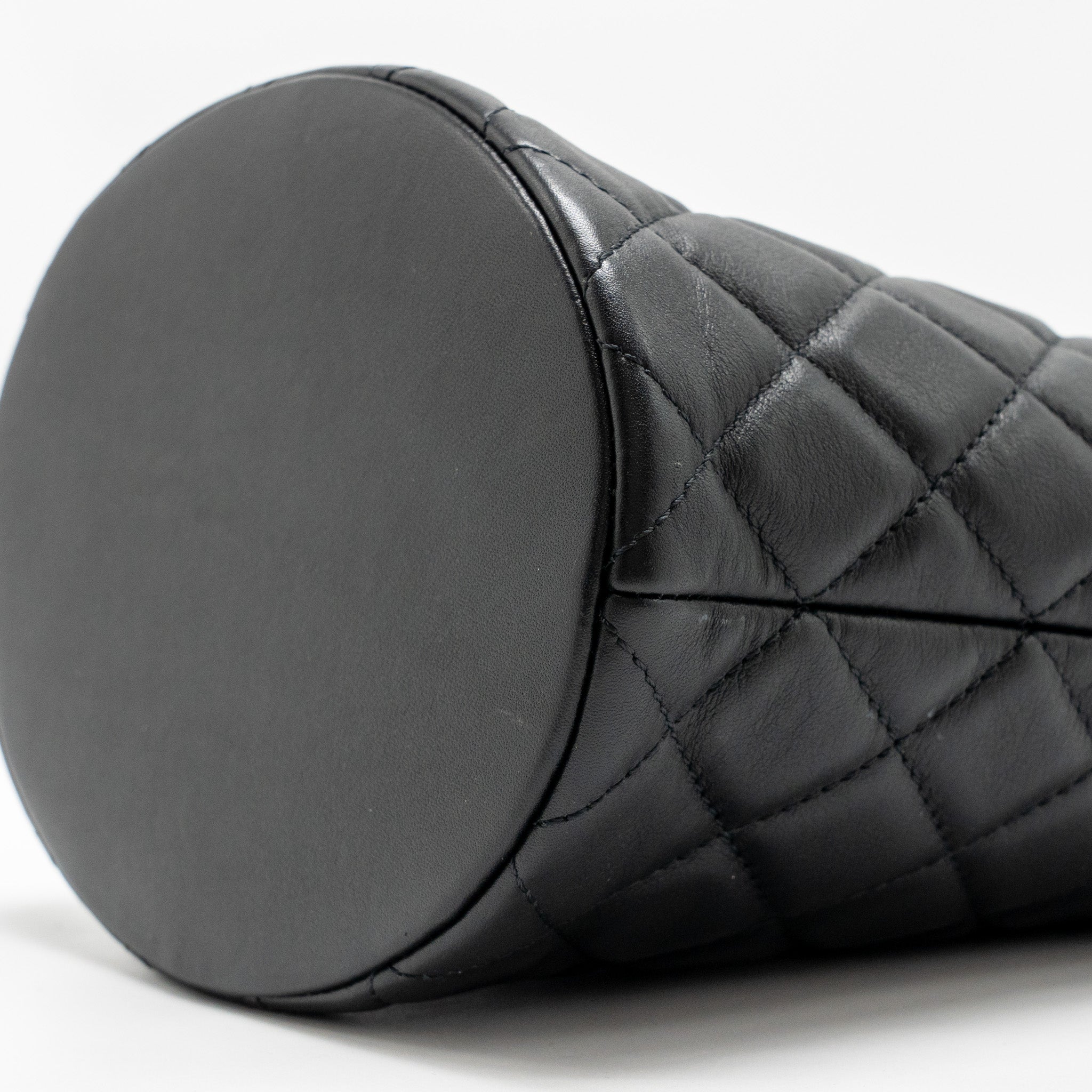 Chanel Top Handle Boy Bucket Bag Lambskin Black