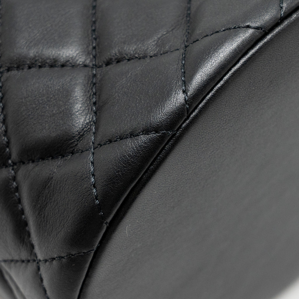 Chanel Top Handle Boy Bucket Bag Lambskin Black