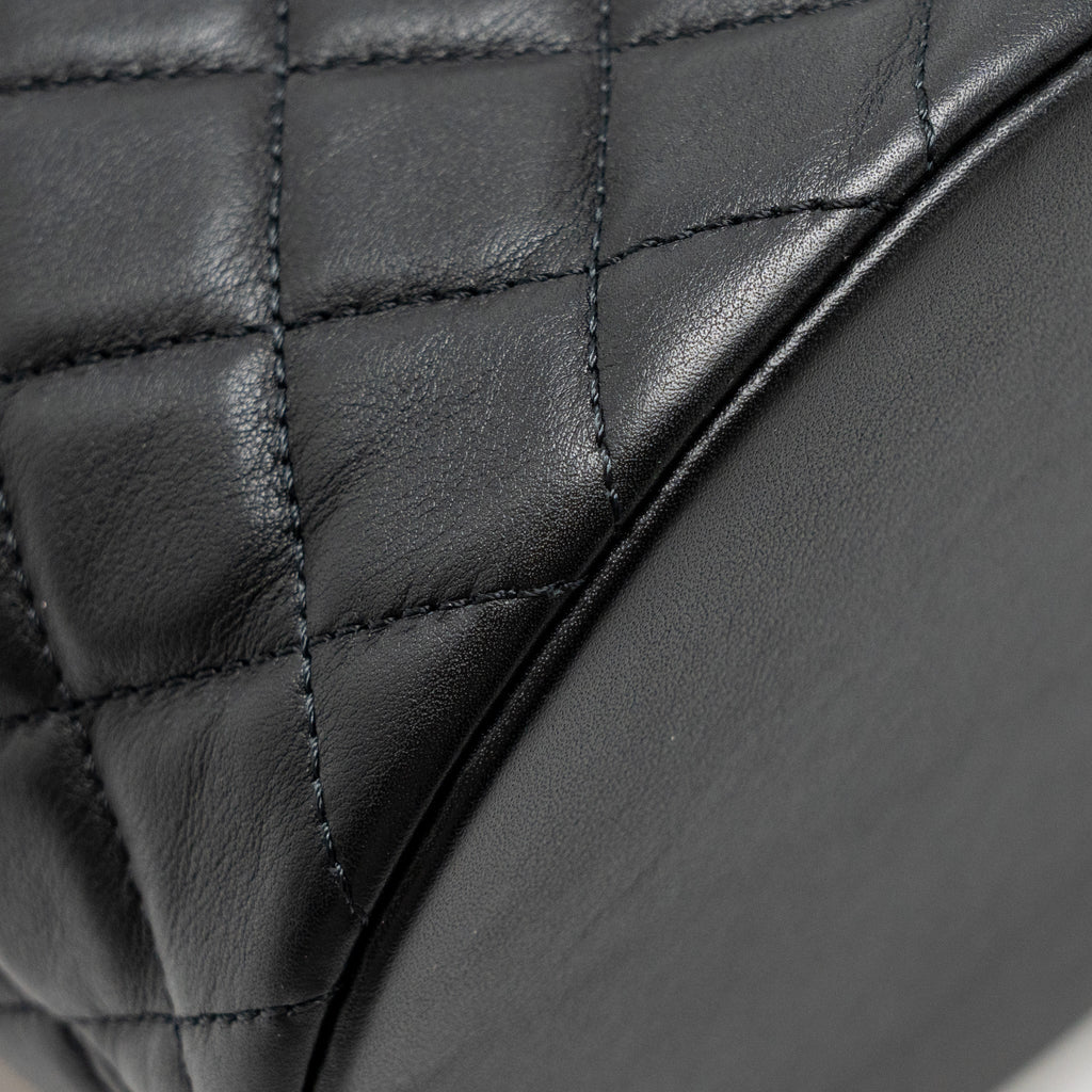 Chanel Top Handle Boy Bucket Bag Lambskin Black