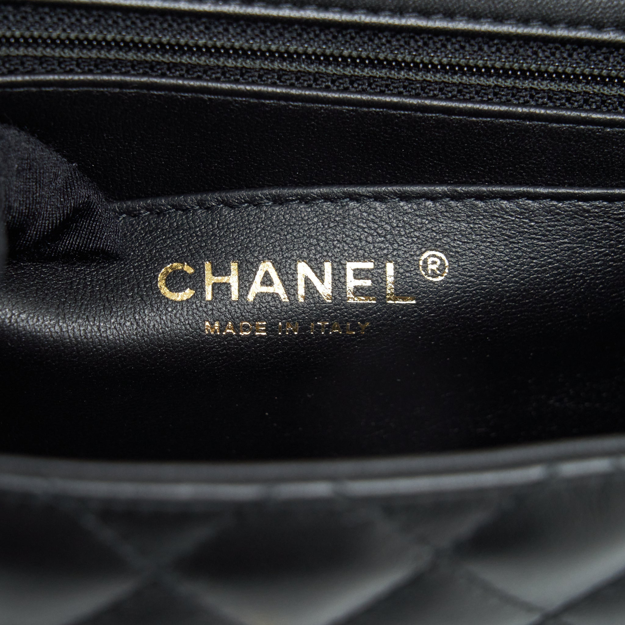 Chanel Mini Square Flap Bag Lambskin Black L