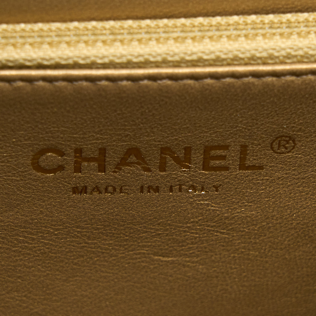 Chanel Quilted Flap Bag With Pearl Lambskin Black Brushed