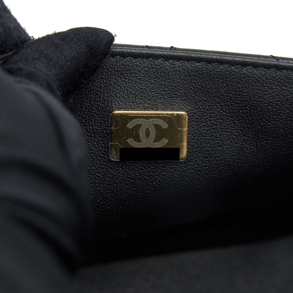 Chanel Mini Square Flap Bag Lambskin Black L