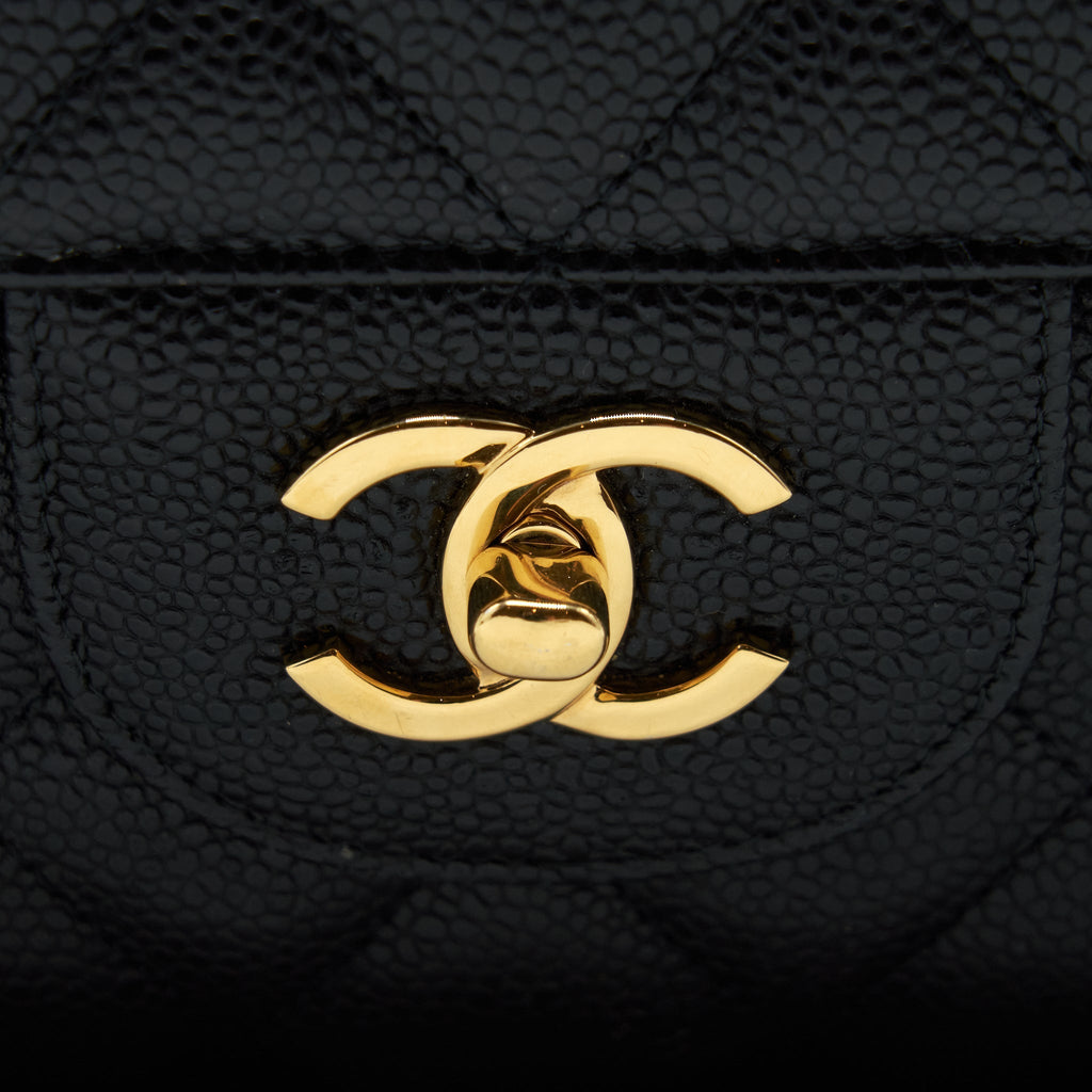 Chanel Classic Jumbo Double Flap Bag Caviar Black L