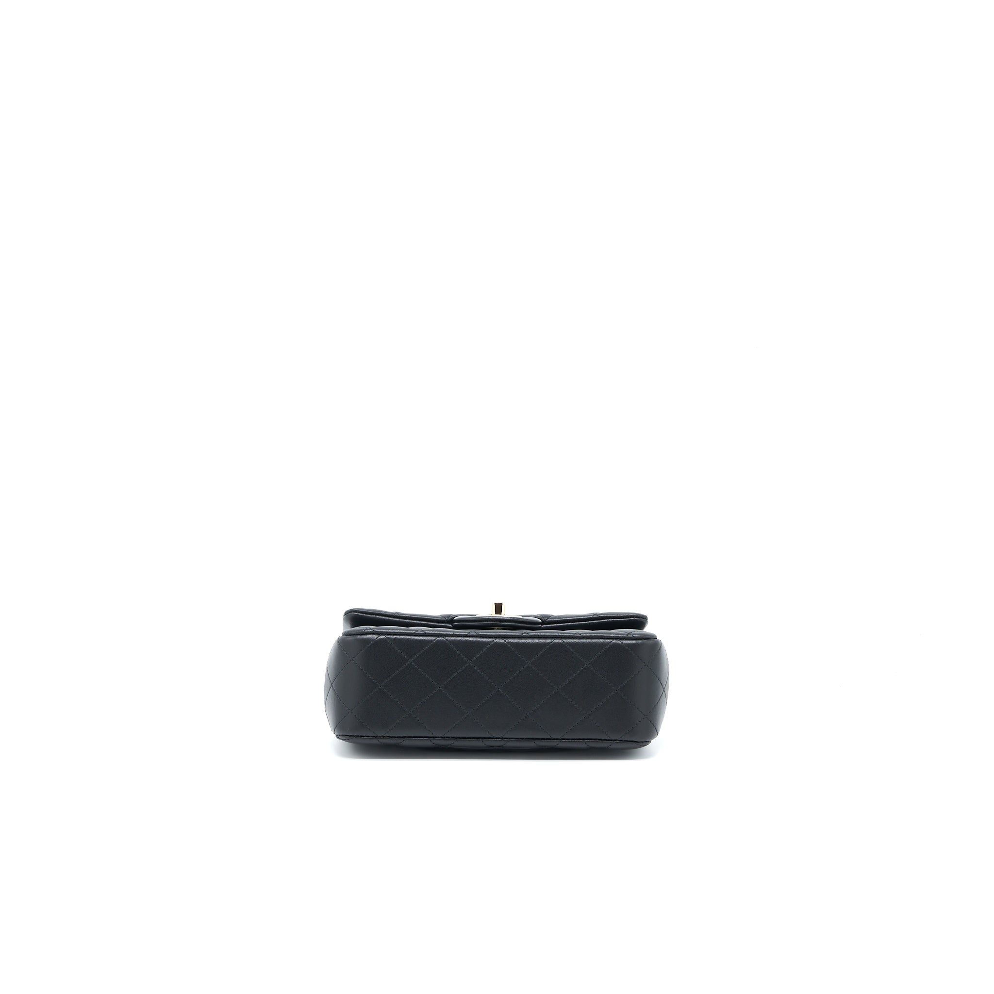 Chanel Top Handle Mini Rectangular Flap Bag Lambskin Black L (Microchip)