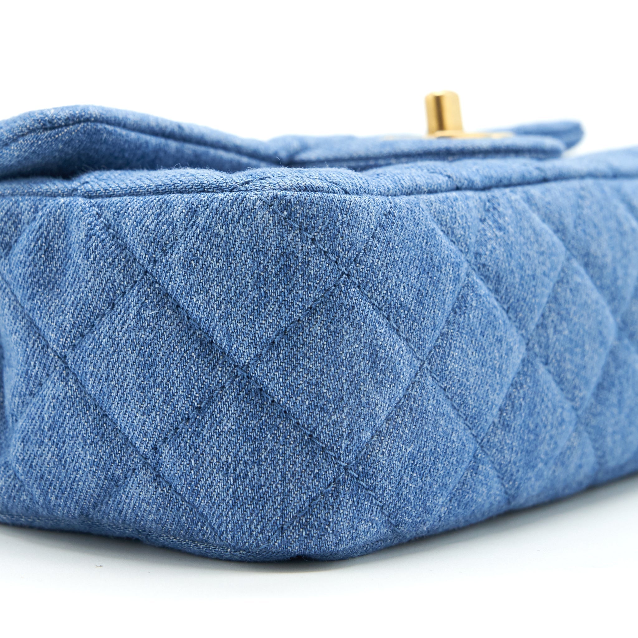 Chanel Pearl Crush Mini Rectangular Flap Bag Denim Blue