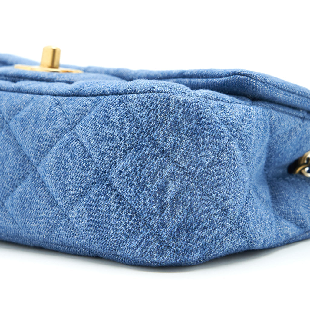 Chanel Pearl Crush Mini Rectangular Flap Bag Denim Blue