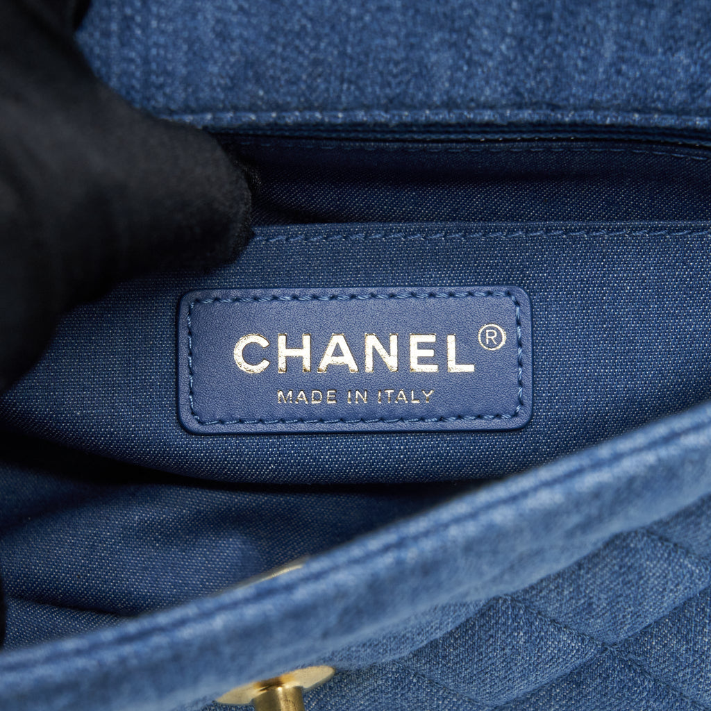 Chanel Pearl Crush Mini Rectangular Flap Bag Denim Blue