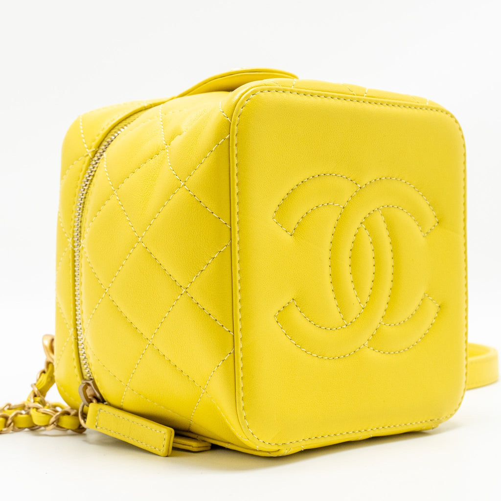 Chanel CC Vanity Case Bag Calfskin Yellow  (Microchip)