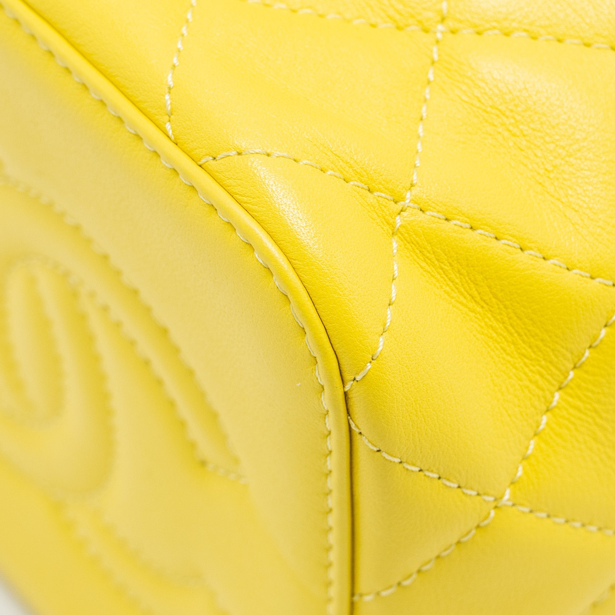 Chanel CC Vanity Case Bag Calfskin Yellow  (Microchip)