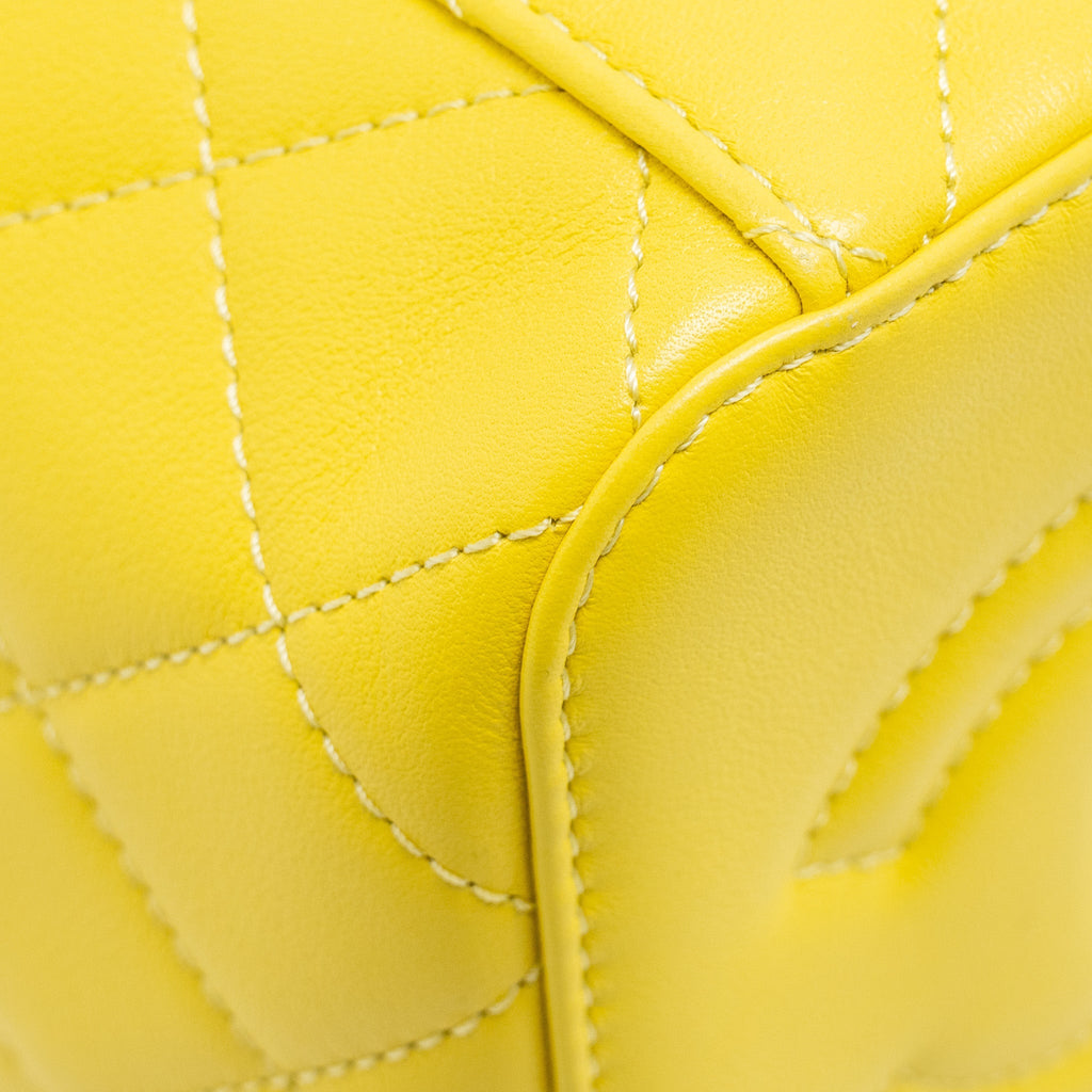 Chanel CC Vanity Case Bag Calfskin Yellow  (Microchip)