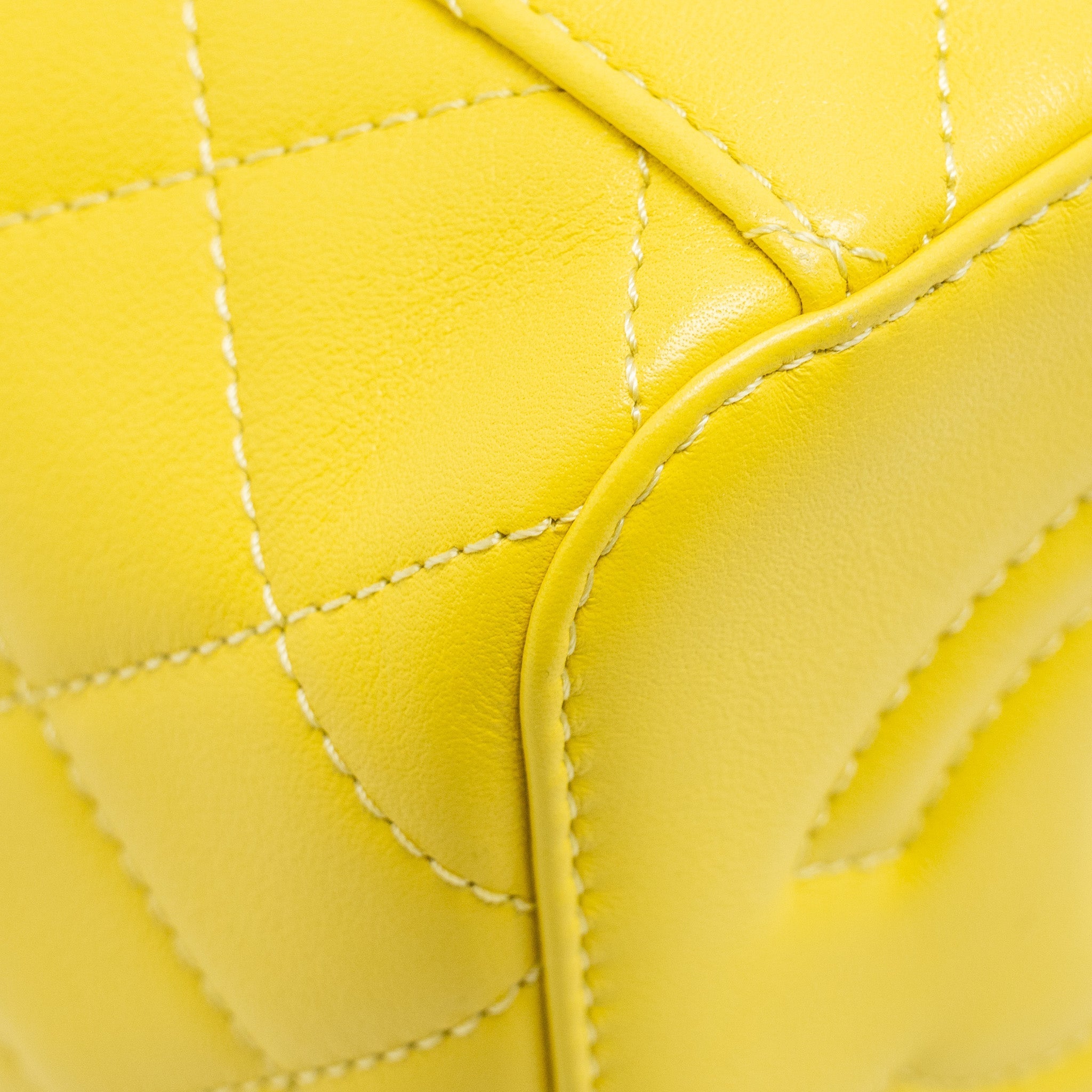 Chanel CC Vanity Case Bag Calfskin Yellow  (Microchip)