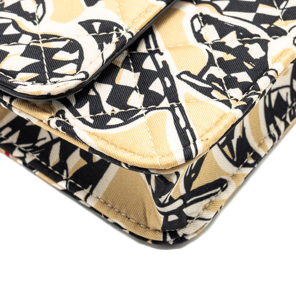 Chanel Mini flap bag Fabric Beige / Multicolour L (microchip)