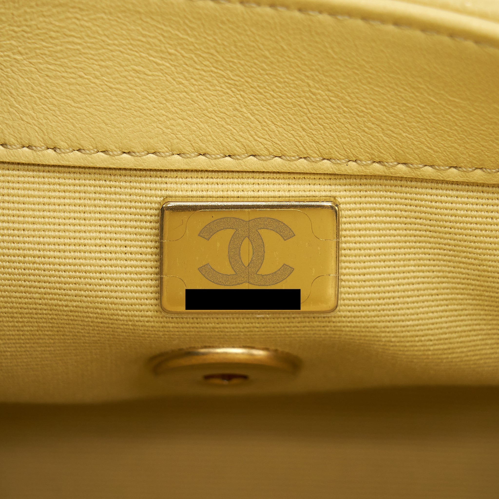Chanel 22P New Mini Square Flap Bag Caviar Light Yellow Brushed