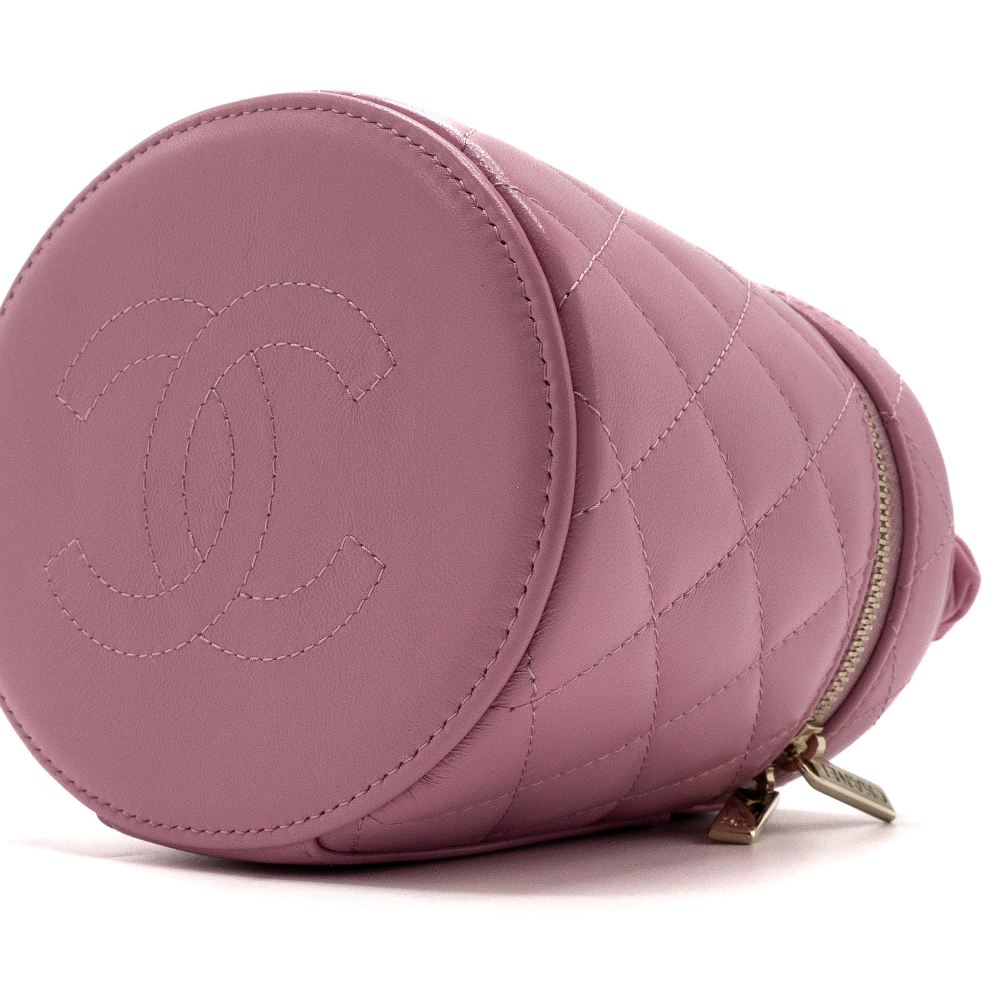 Chanel Top Handle Vanity Case Lambskin Pink L