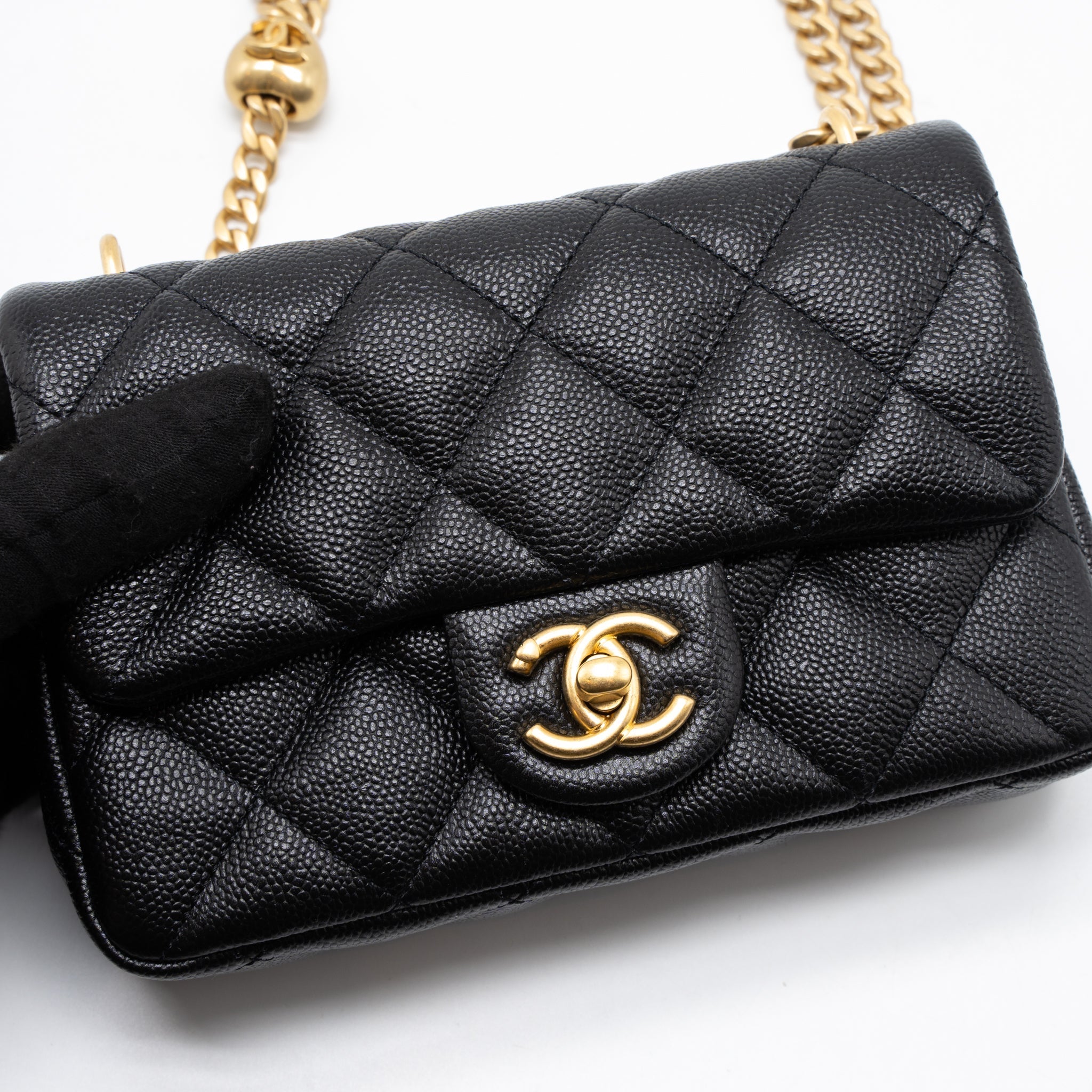 Chanel 23P Mini Coco Love Flap Bag Caviar Black  (Microchip)