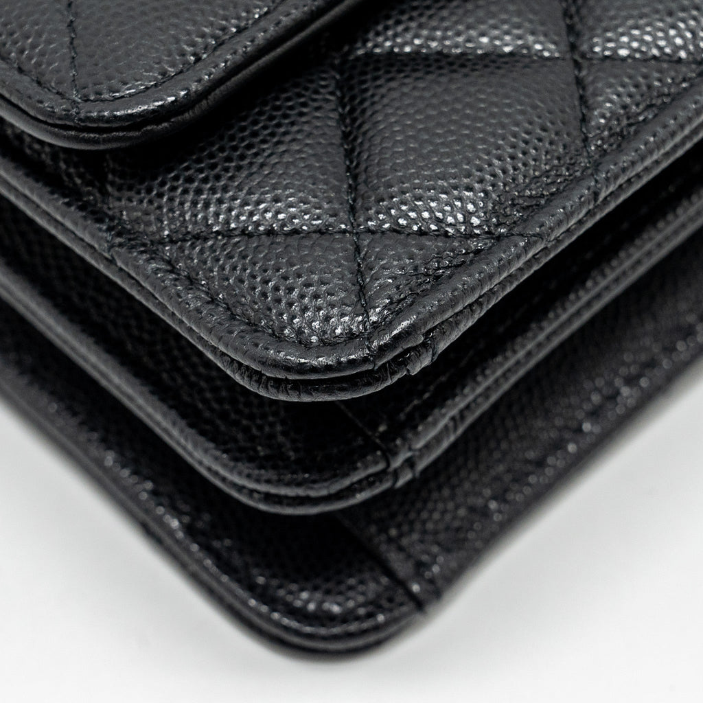 Chanel 23s Wallet On Chain with Bag Charm Caviar Black (Microchip)