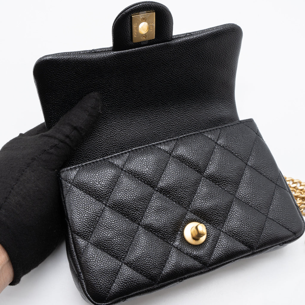 Chanel 23P Mini Coco Love Flap Bag Caviar Black  (Microchip)