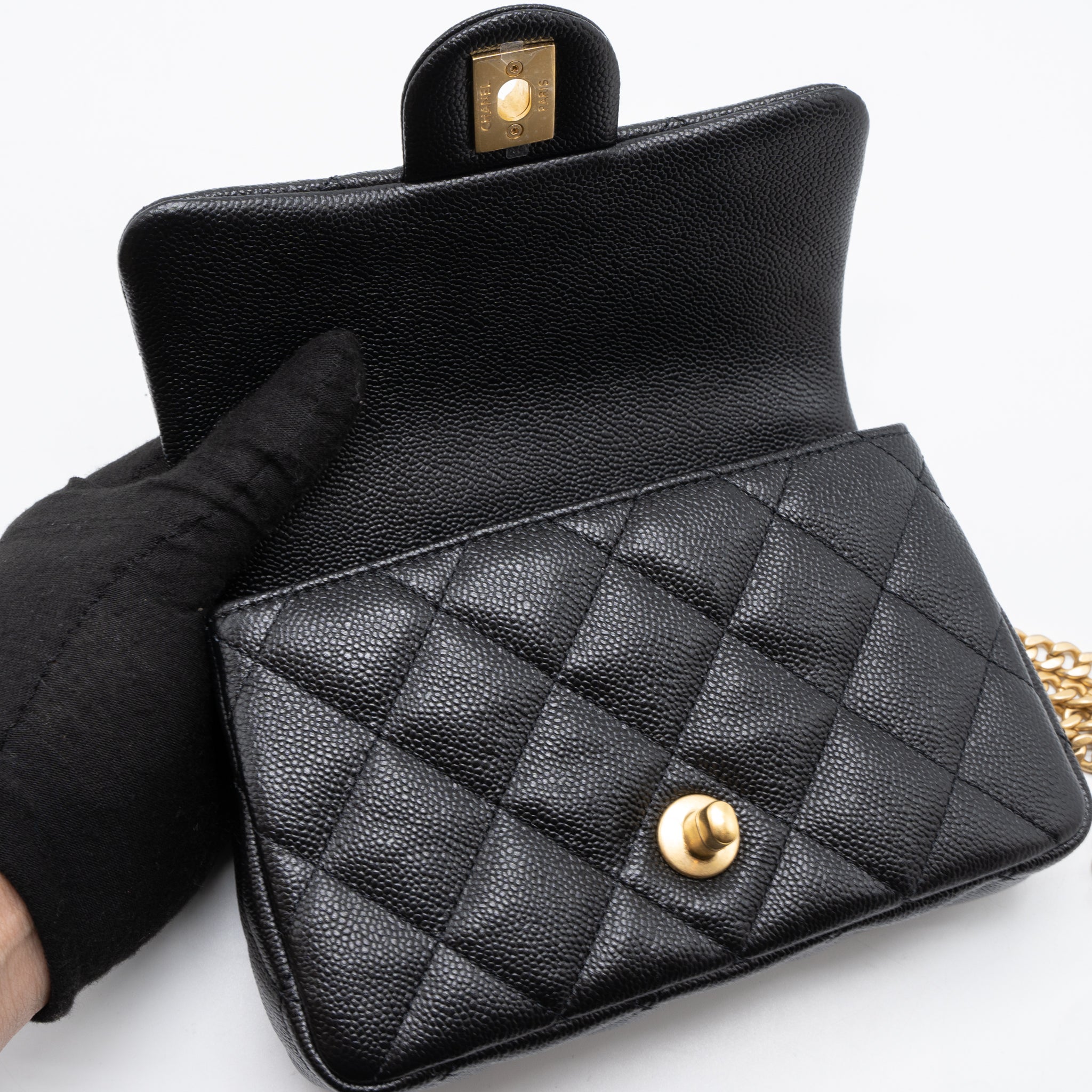 Chanel 23P Mini Coco Love Flap Bag Caviar Black  (Microchip)