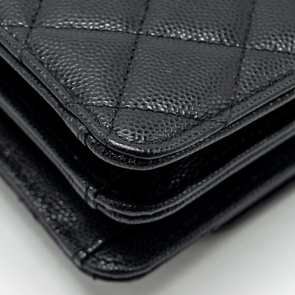Chanel 23s Wallet On Chain with Bag Charm Caviar Black (Microchip)