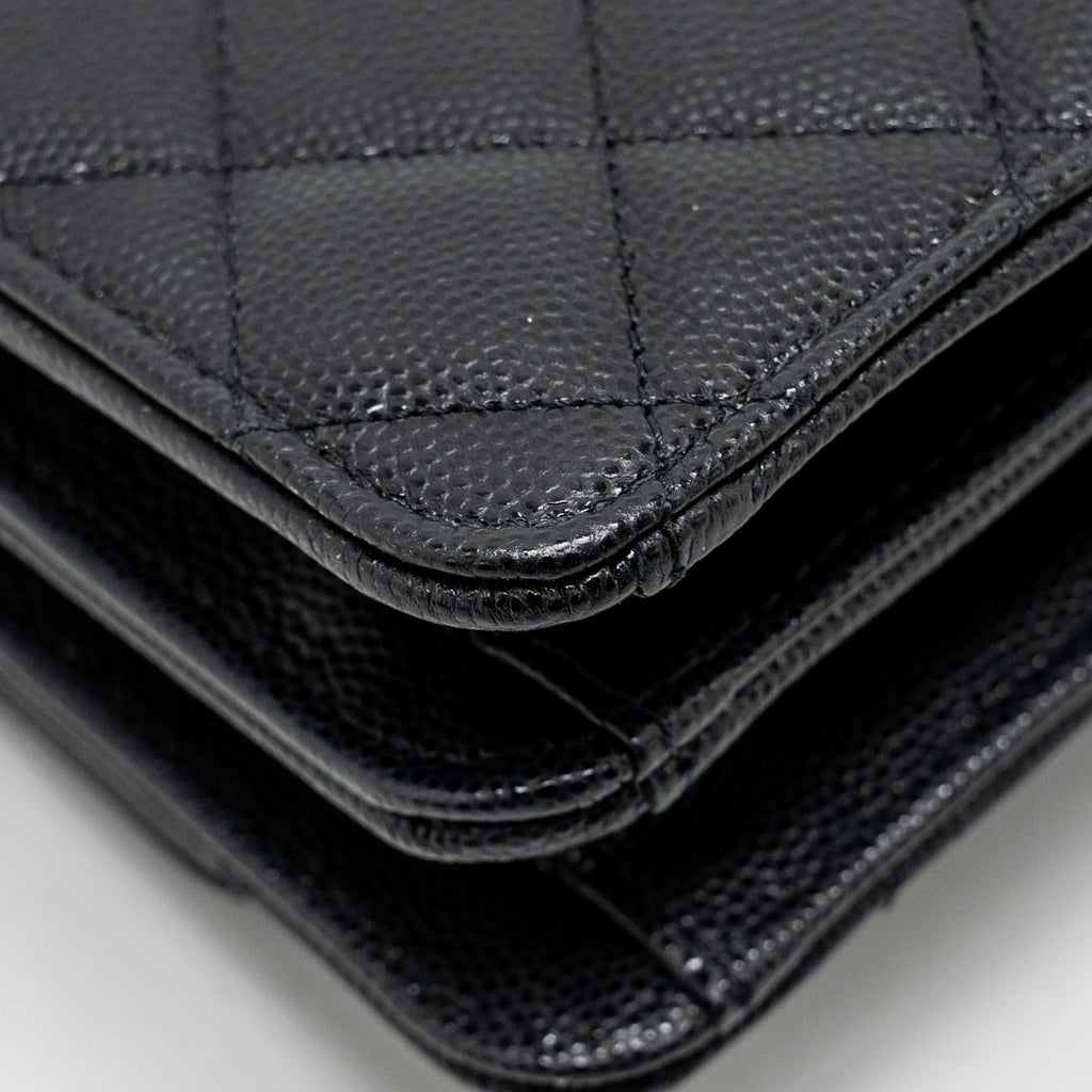 Chanel 23s Wallet On Chain with Bag Charm Caviar Black (Microchip)