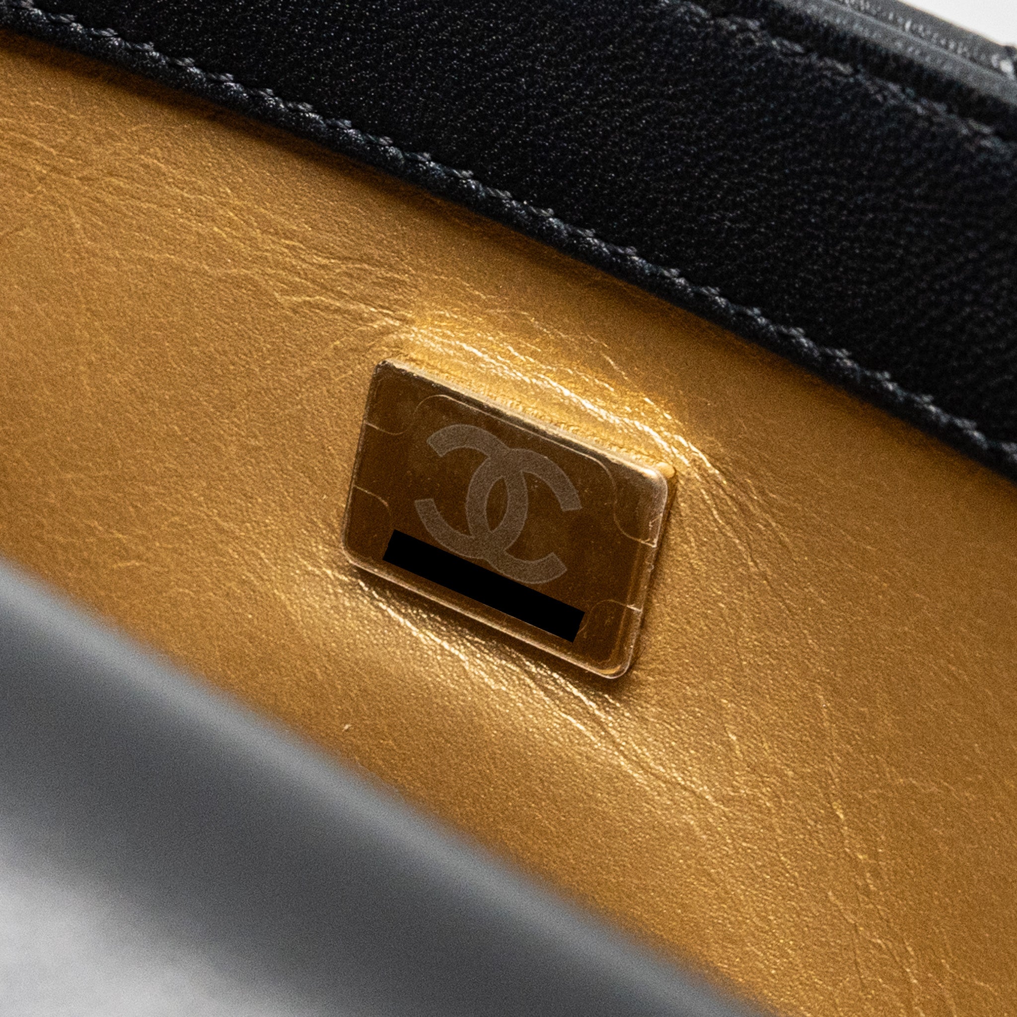Chanel Pearl Crush Mini Square Flap Bag Lambskin BLACK  (Microchip)