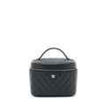Chanel Top Handle Vanity Case Caviar Black L