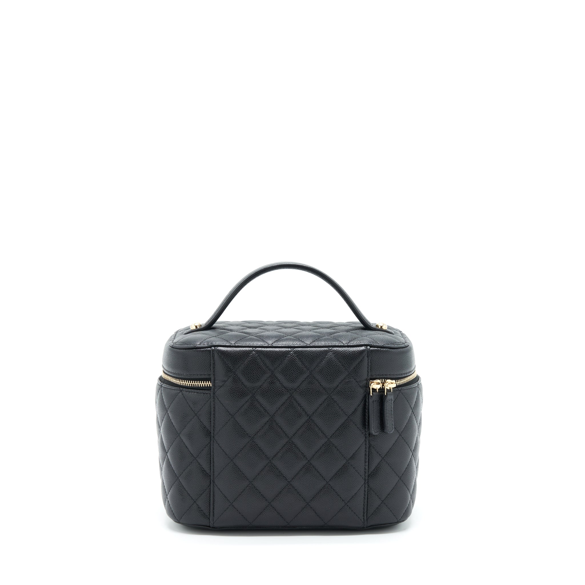 Chanel Top Handle Vanity Case Caviar Black L