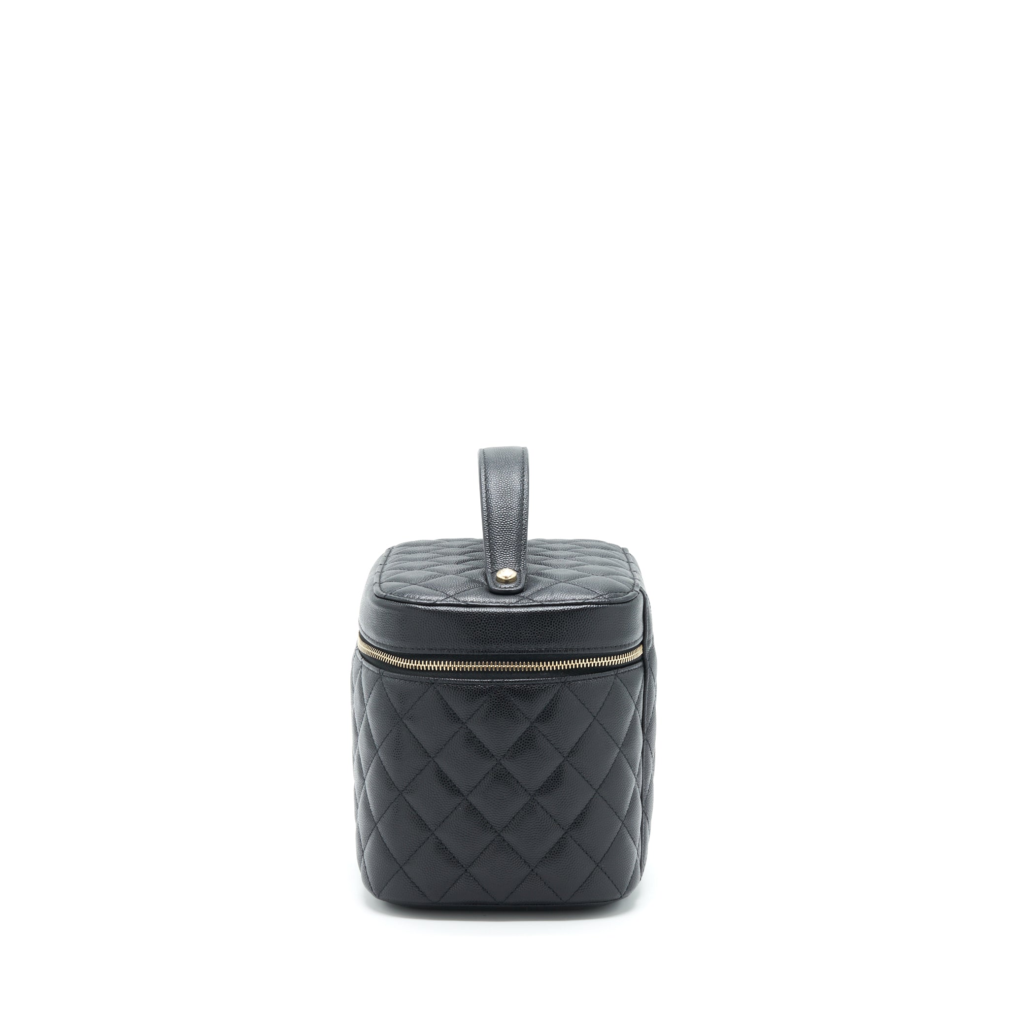 Chanel Top Handle Vanity Case Caviar Black L