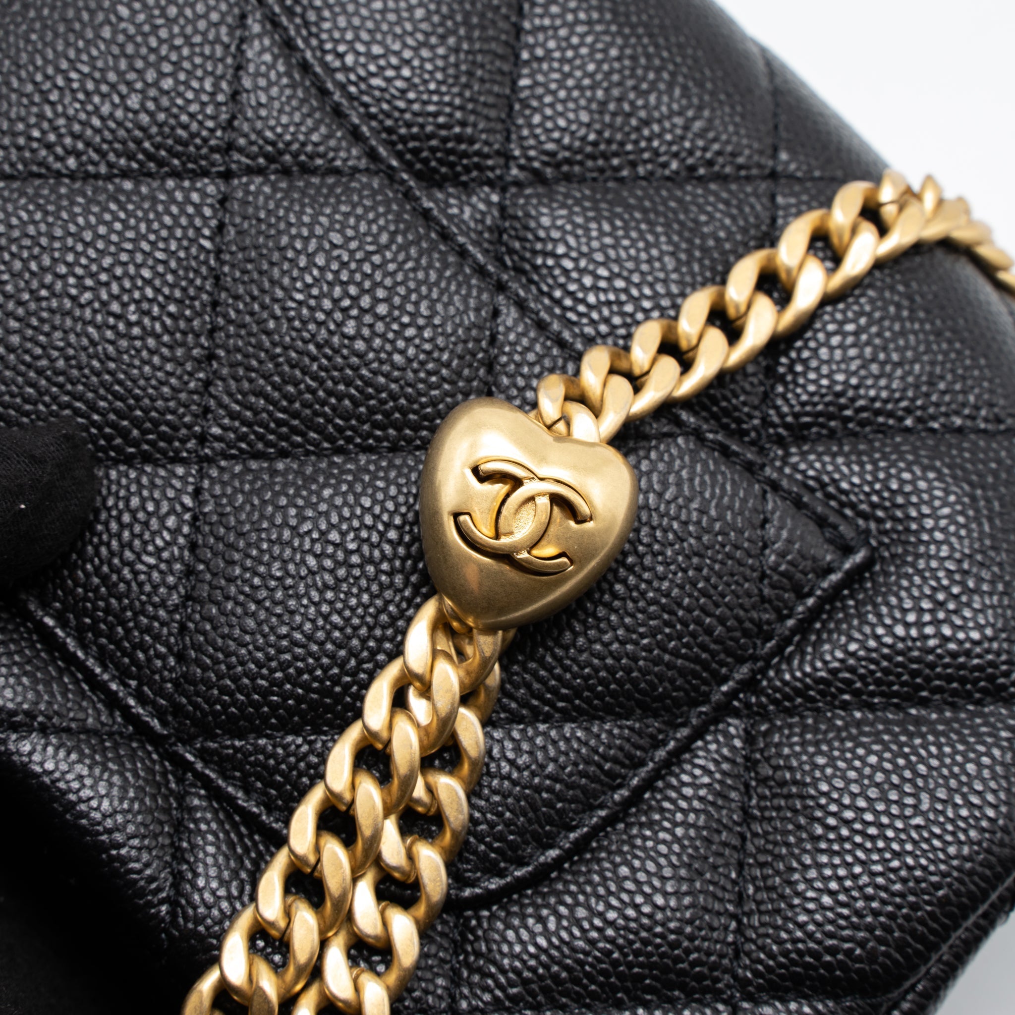 Chanel 23P Mini Coco Love Flap Bag Caviar Black  (Microchip)