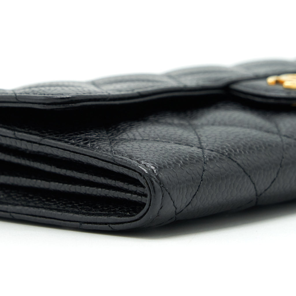 Chanel Classic Flap Long Wallet Caviar Black