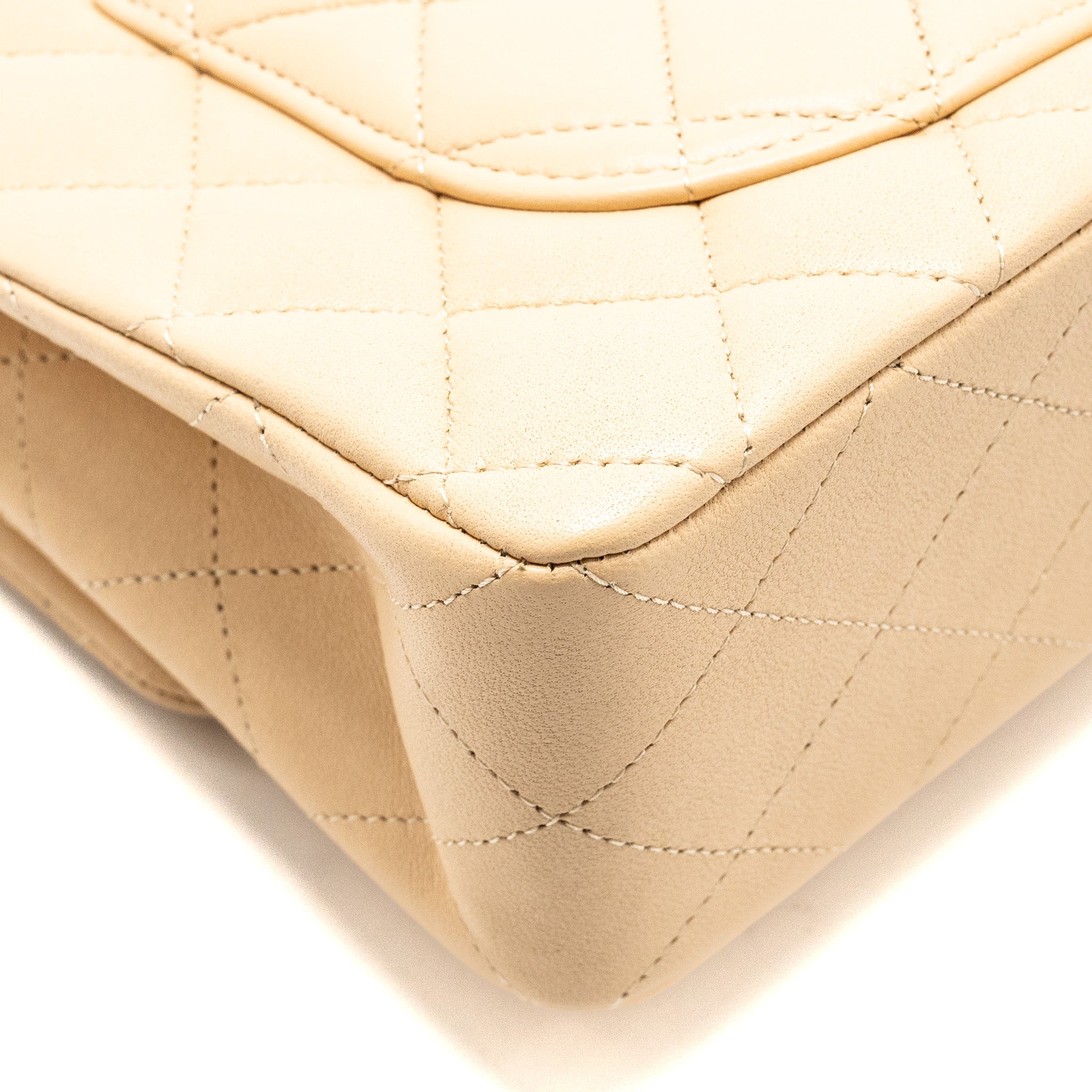 Chanel Small Classic Double Flap Bag Lambskin Beige  (Microchip)