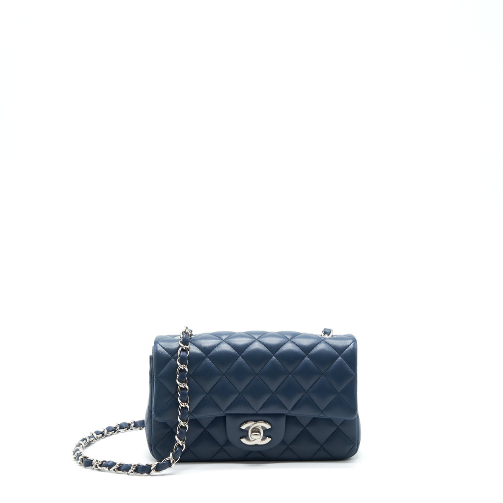 Chanel Mini Rectangular Flap bag Lambskin Blue