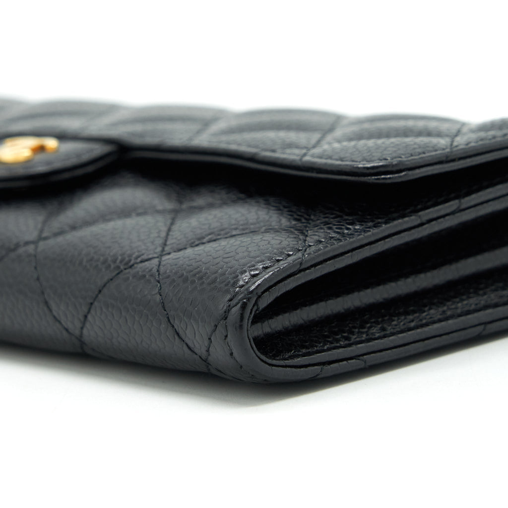Chanel Classic Flap Long Wallet Caviar Black