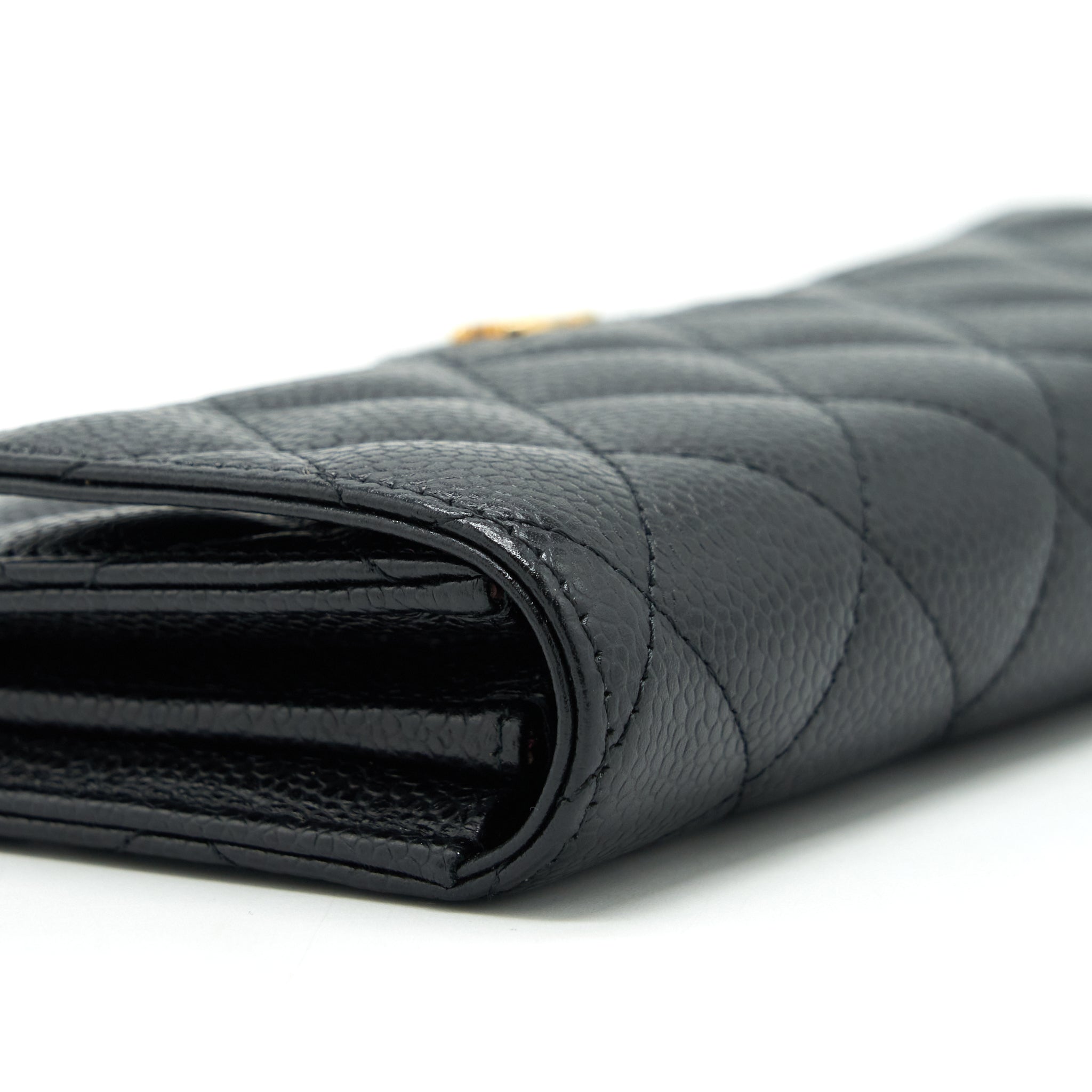 Chanel Classic Flap Long Wallet Caviar Black