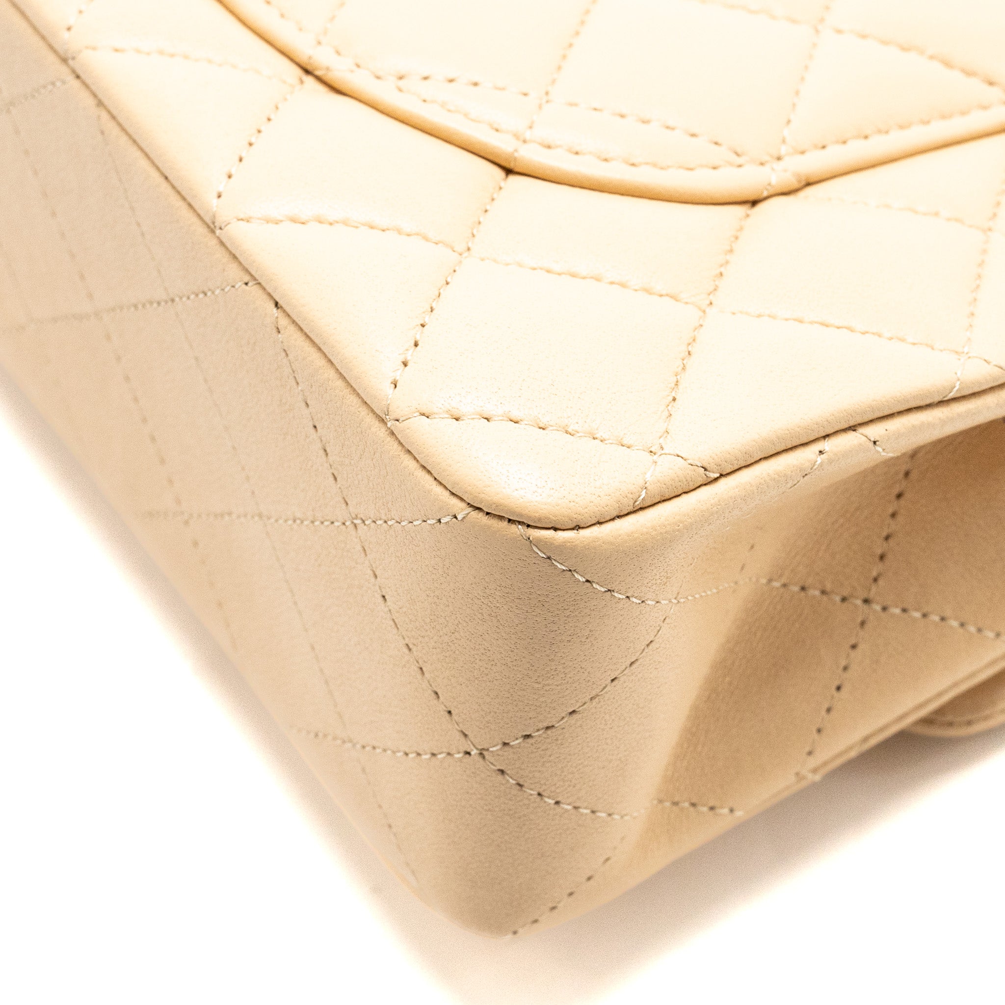 Chanel Small Classic Double Flap Bag Lambskin Beige  (Microchip)