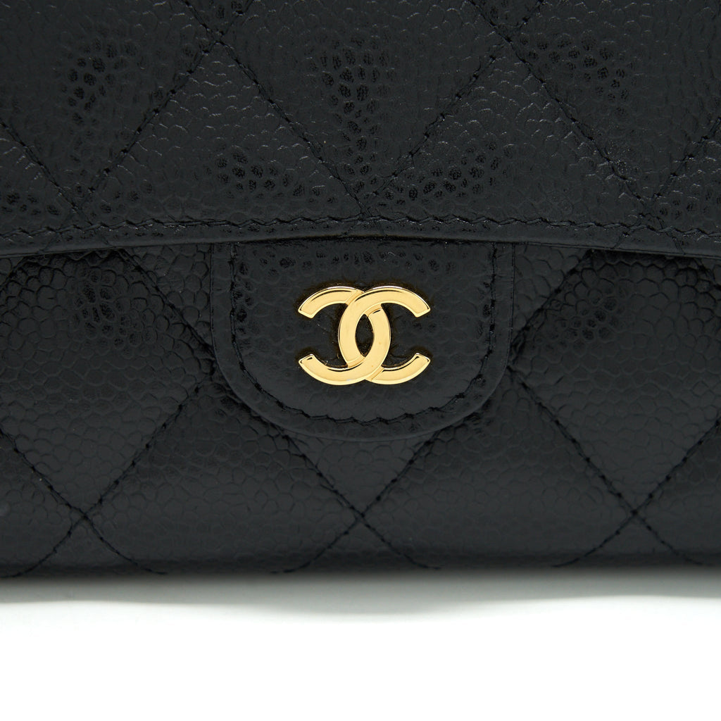 Chanel Classic Flap Long Wallet Caviar Black