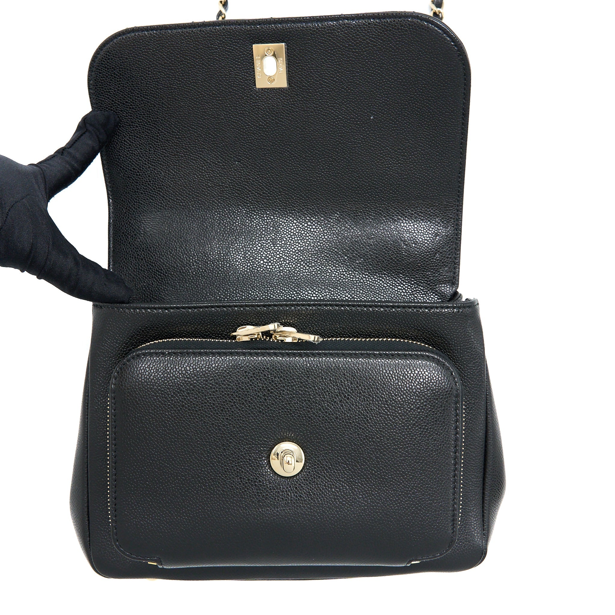 Chanel Medium Business Affinity Caviar Black L(Microchip)