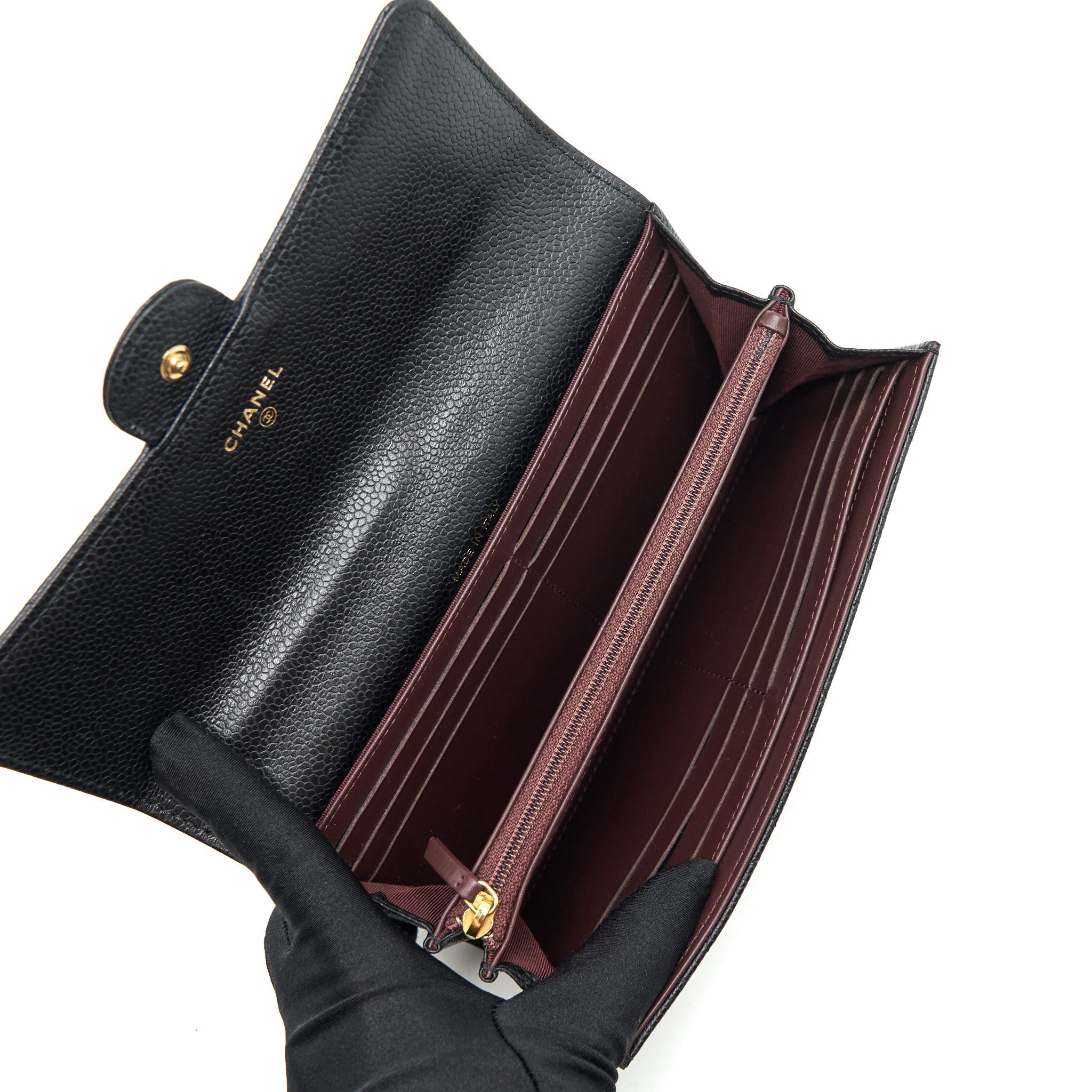 Chanel Classic Flap Long Wallet Caviar Black